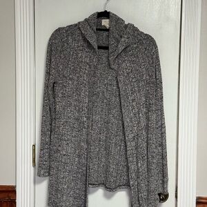 Andrea Jovine Charcoal Women's Hooded Cardigan